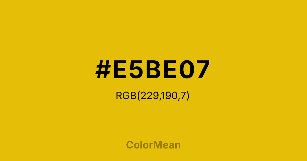 #E5BE07 color swatch