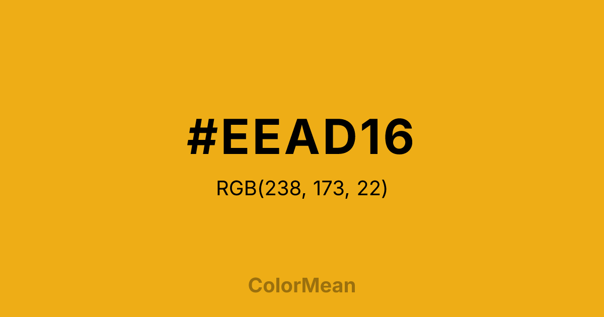 #EEAD16 color swatch
