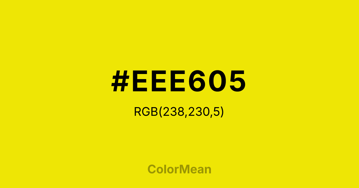 #EEE605 color swatch