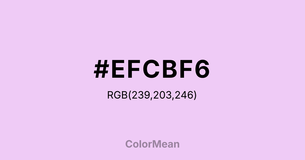 #EFCBF6 color swatch