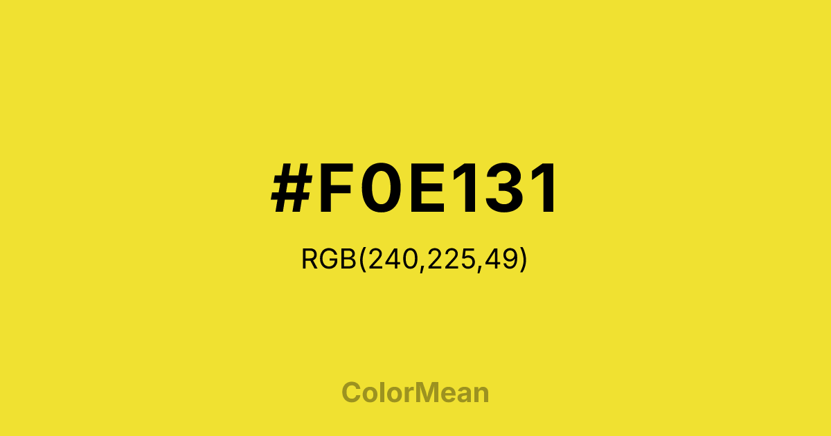 #F0E131 color swatch