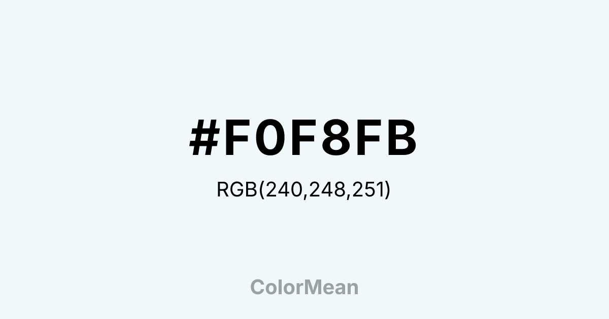 #F0F8FB color swatch