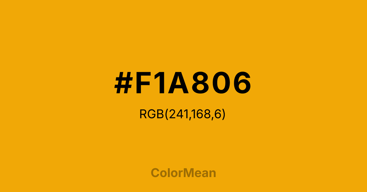 #F1A806 color swatch
