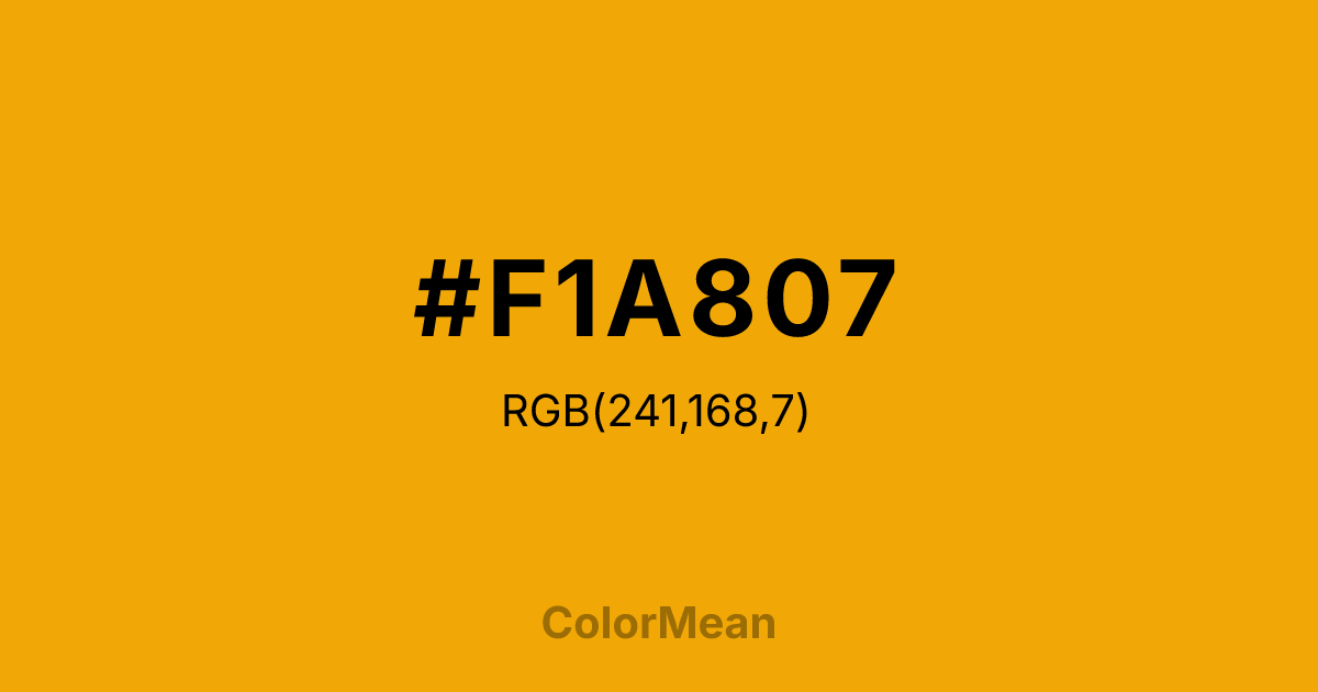 #F1A807 color swatch