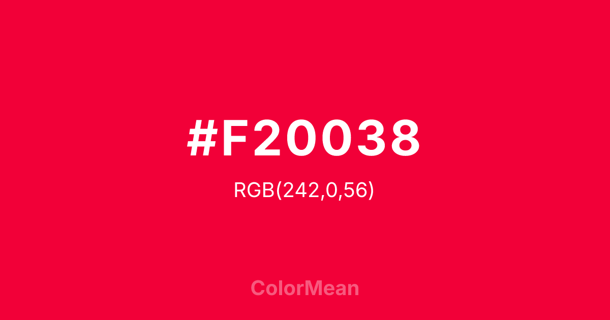#F20038 color swatch