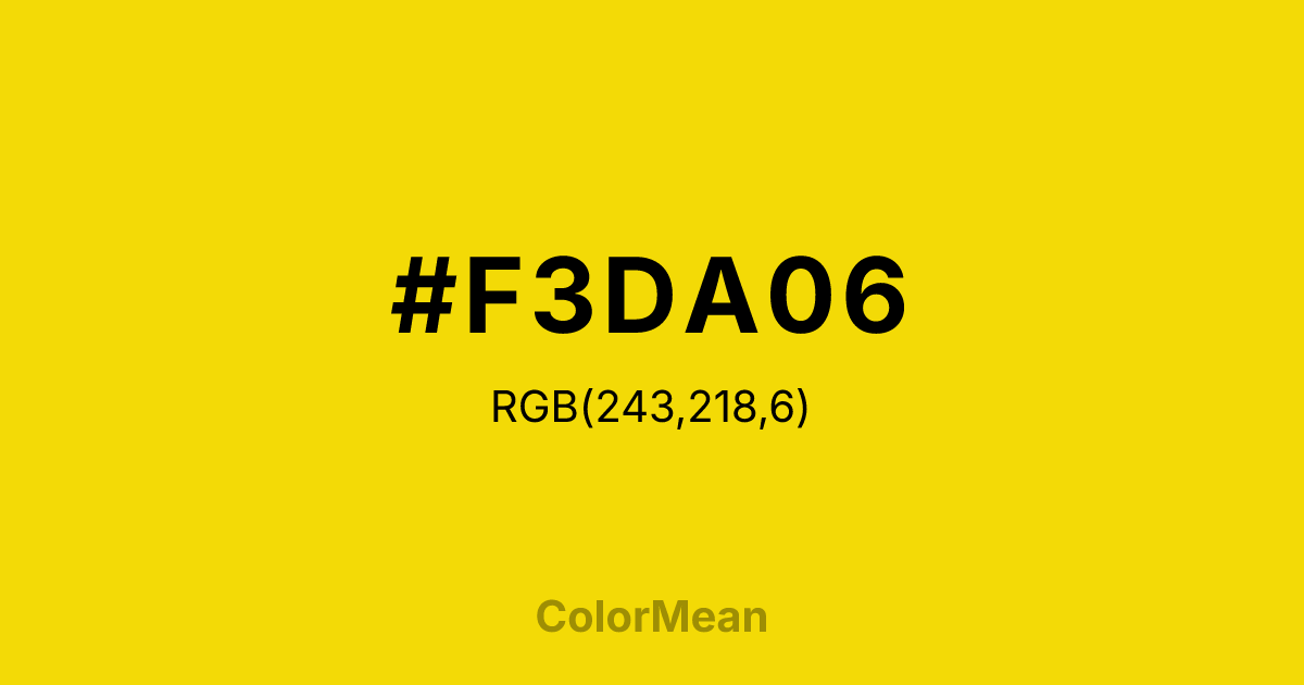 #F3DA06 color swatch