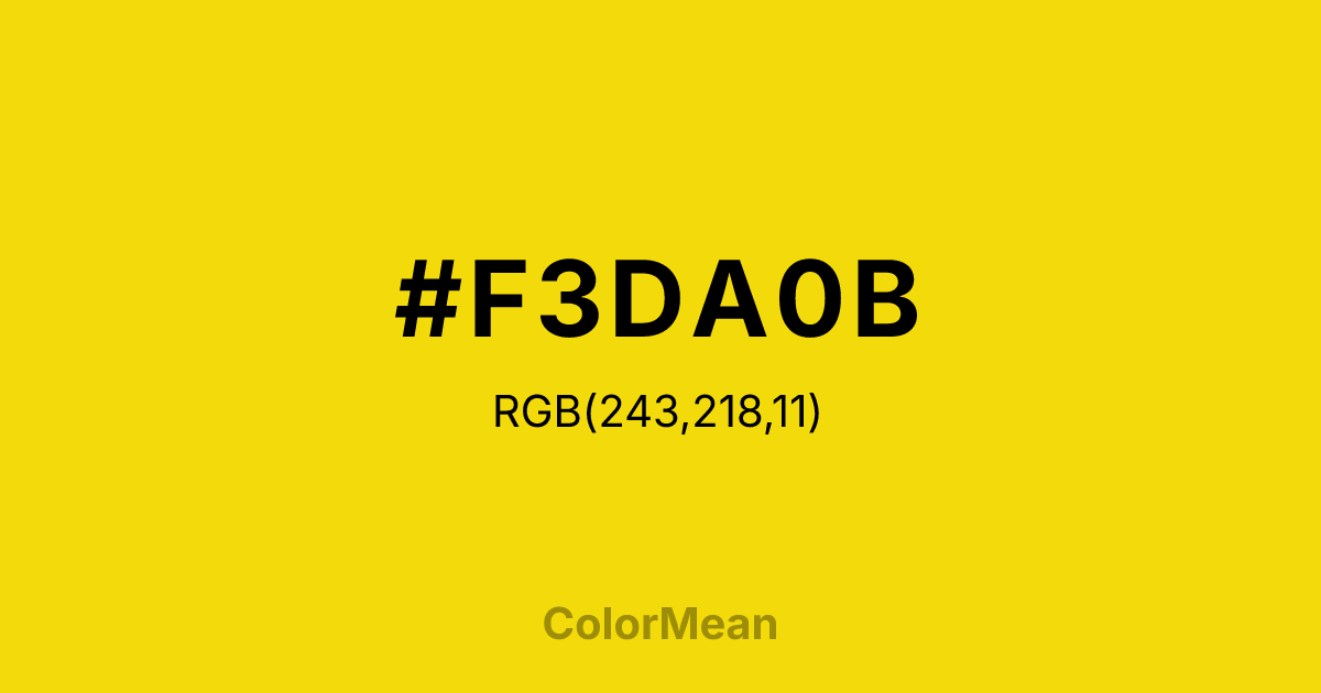 #F3DA0B color swatch