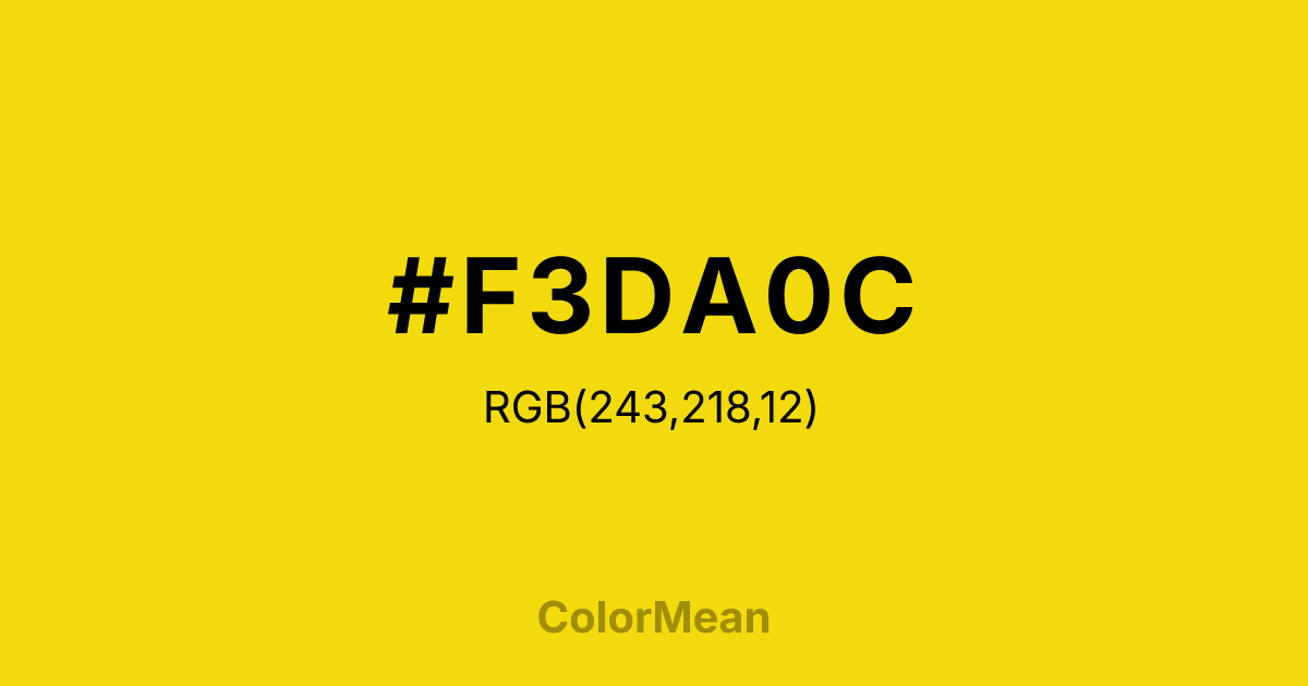 #F3DA0C color swatch
