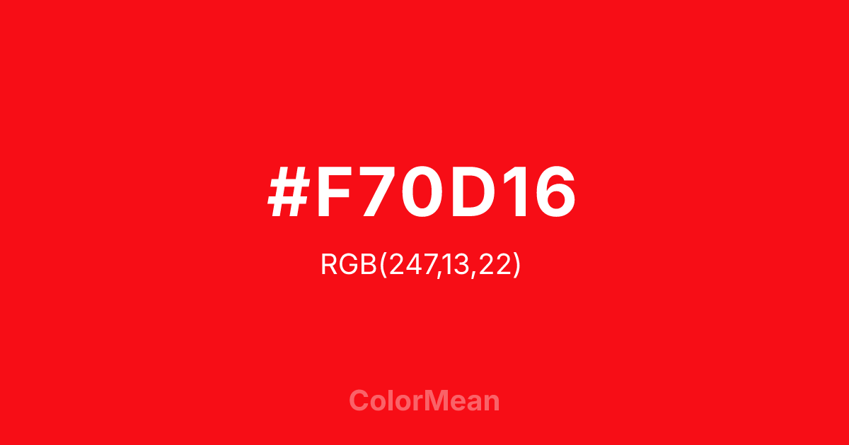 #F70D16 color swatch