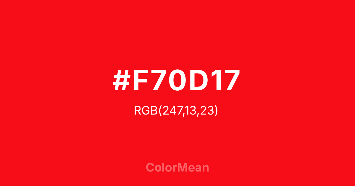 #F70D17 color swatch