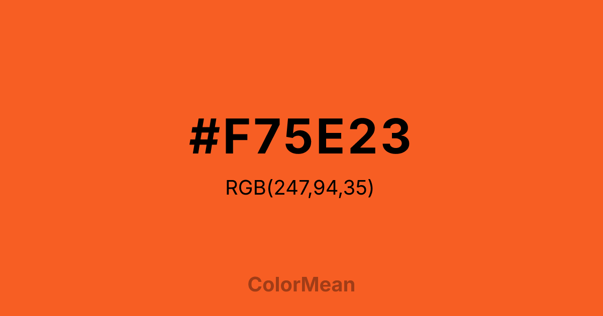 #F75E23 color swatch