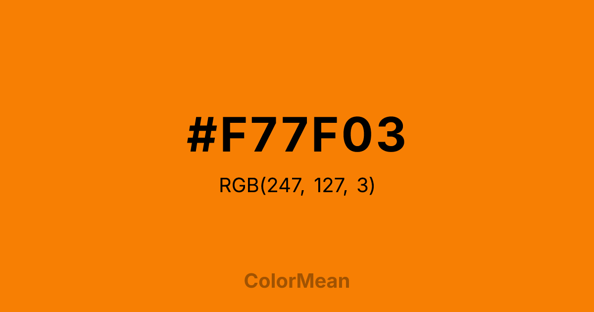 #F77F03 color swatch