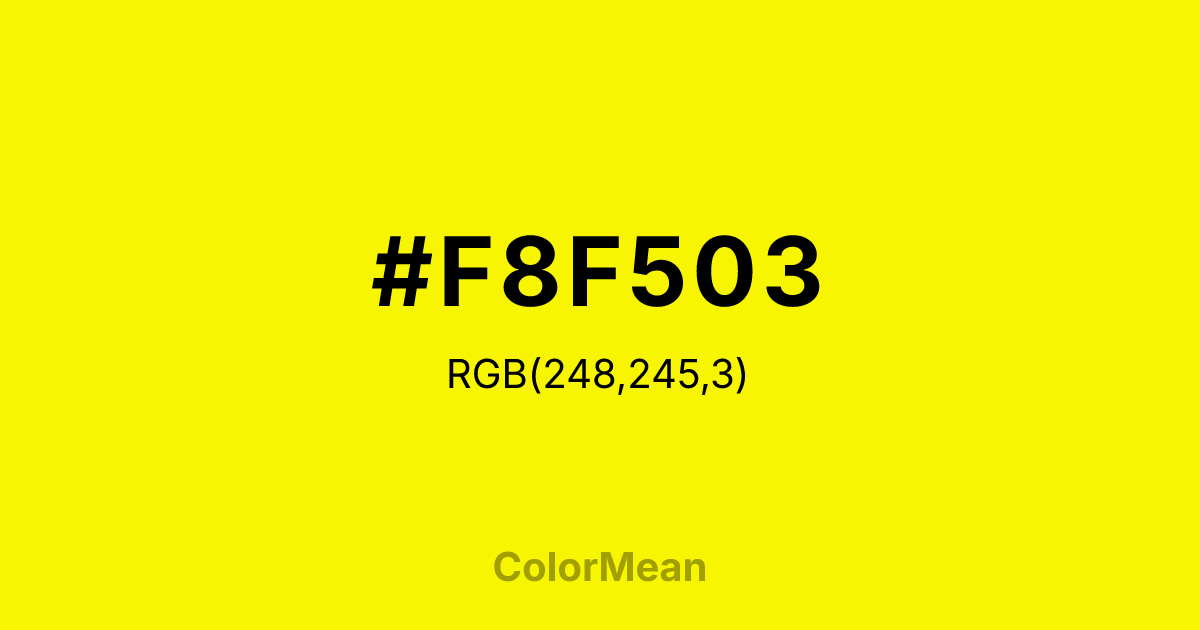 #F8F503 color swatch