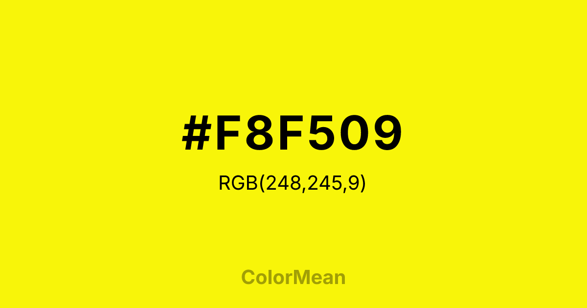 #F8F509 color swatch