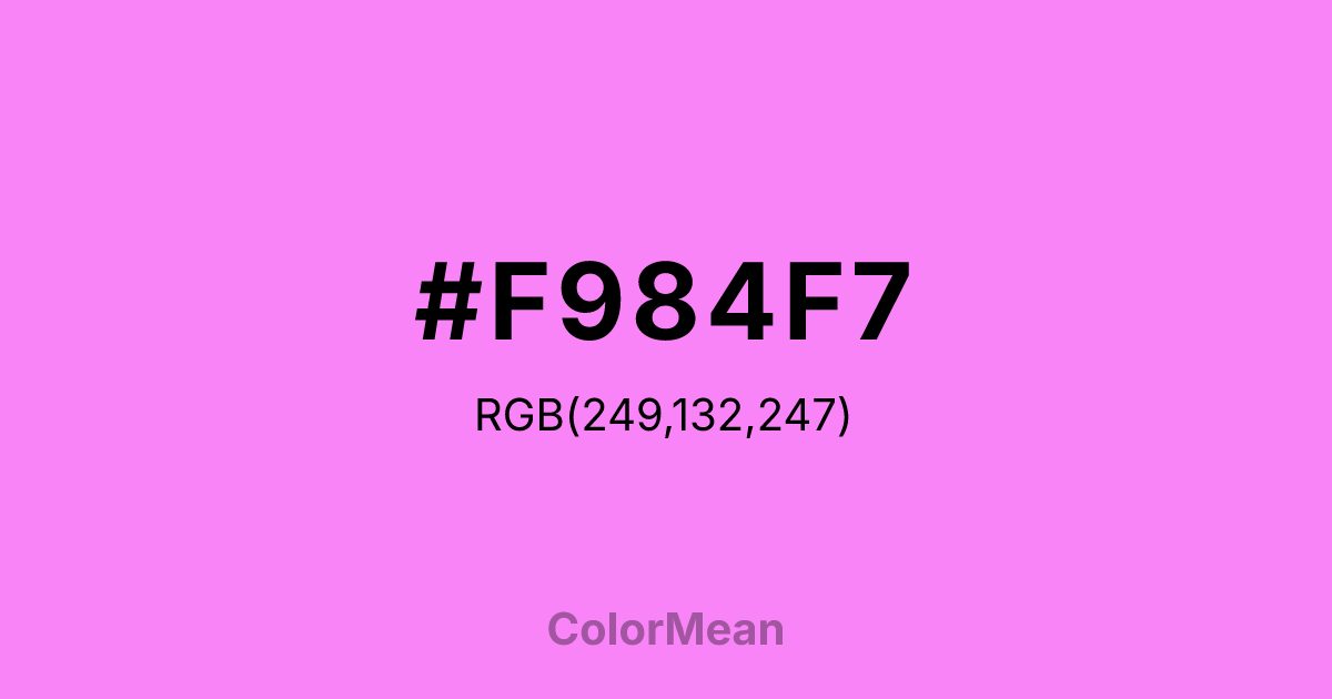#F984F7 color swatch