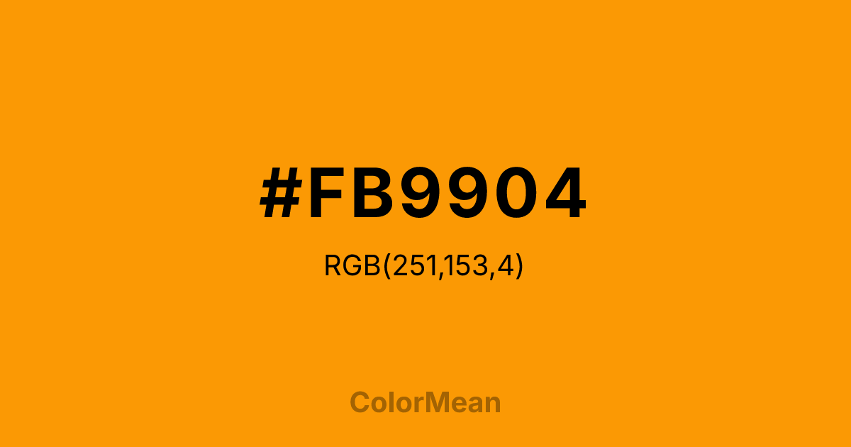 #FB9904 color swatch