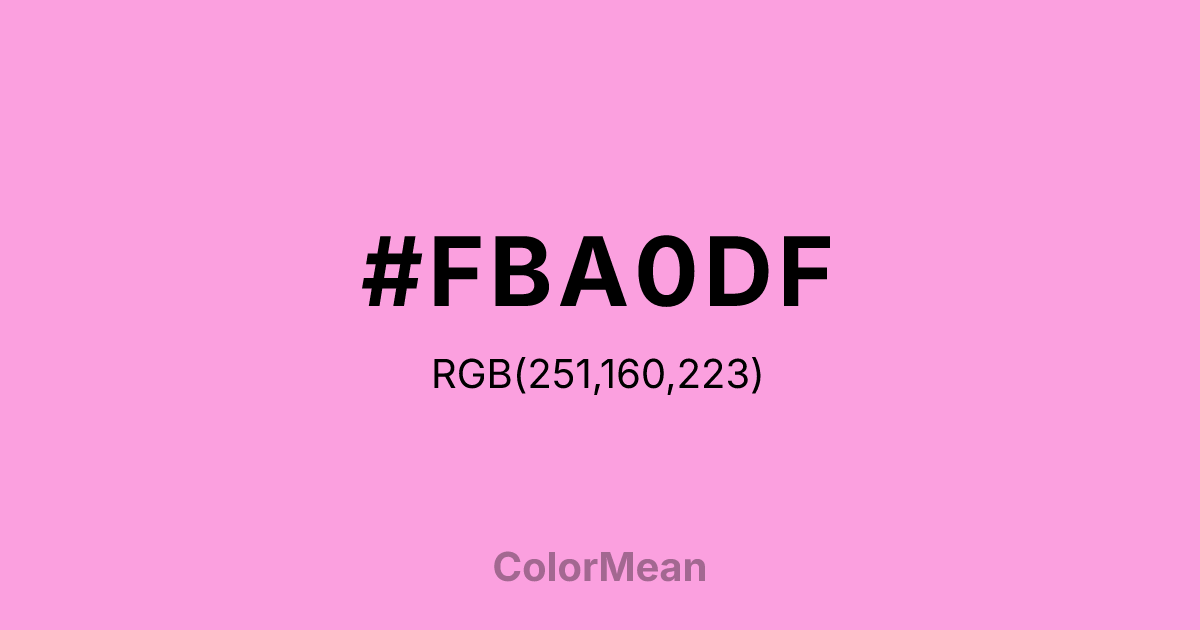 #FBA0DF color swatch