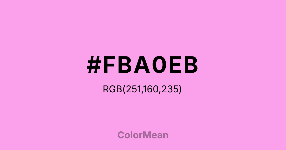 #FBA0EB color swatch