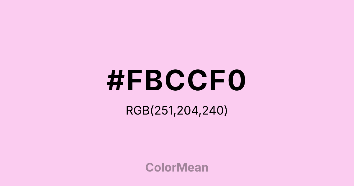 #FBCCF0 color swatch