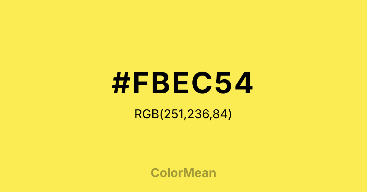 #FBEC54 color swatch