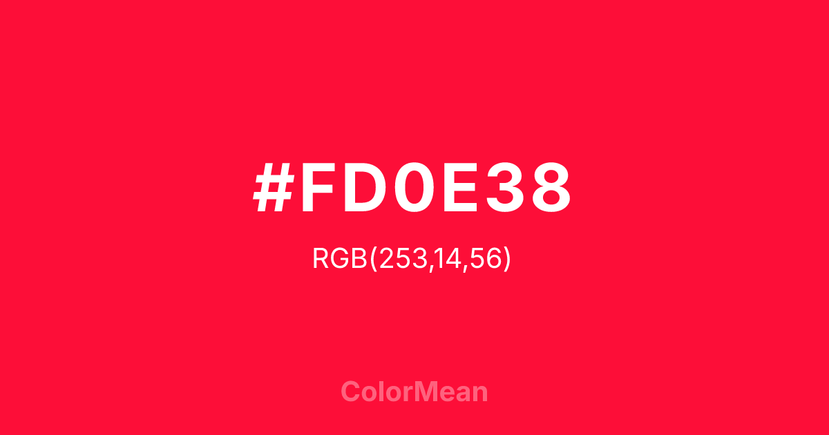 #FD0E38 color swatch
