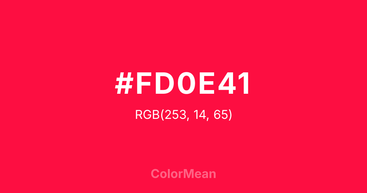 #FD0E41 color swatch