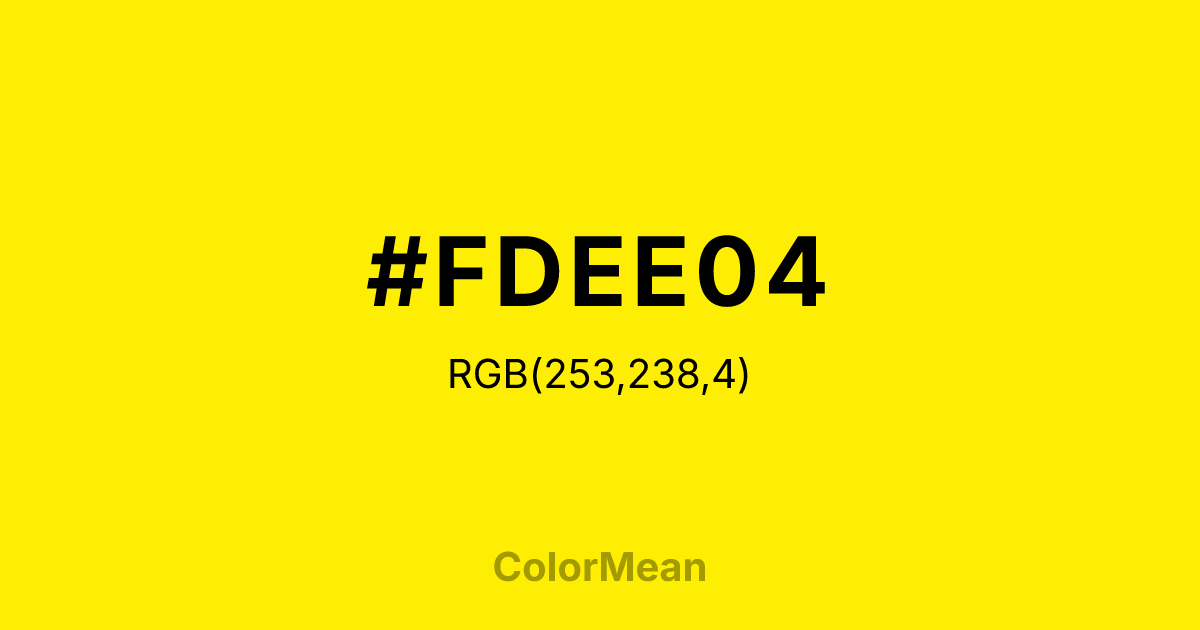 #FDEE04 color swatch