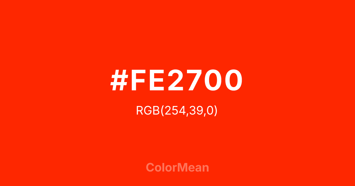 #FE2700 color swatch