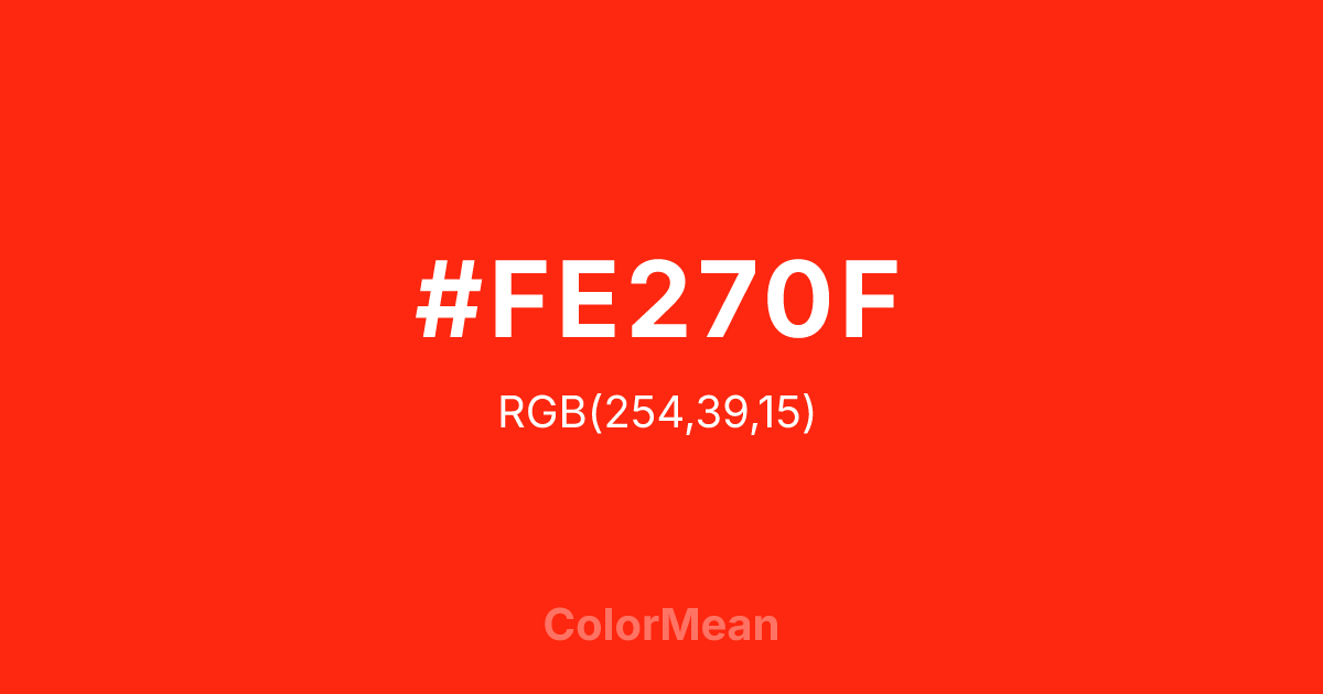 #FE270F color swatch