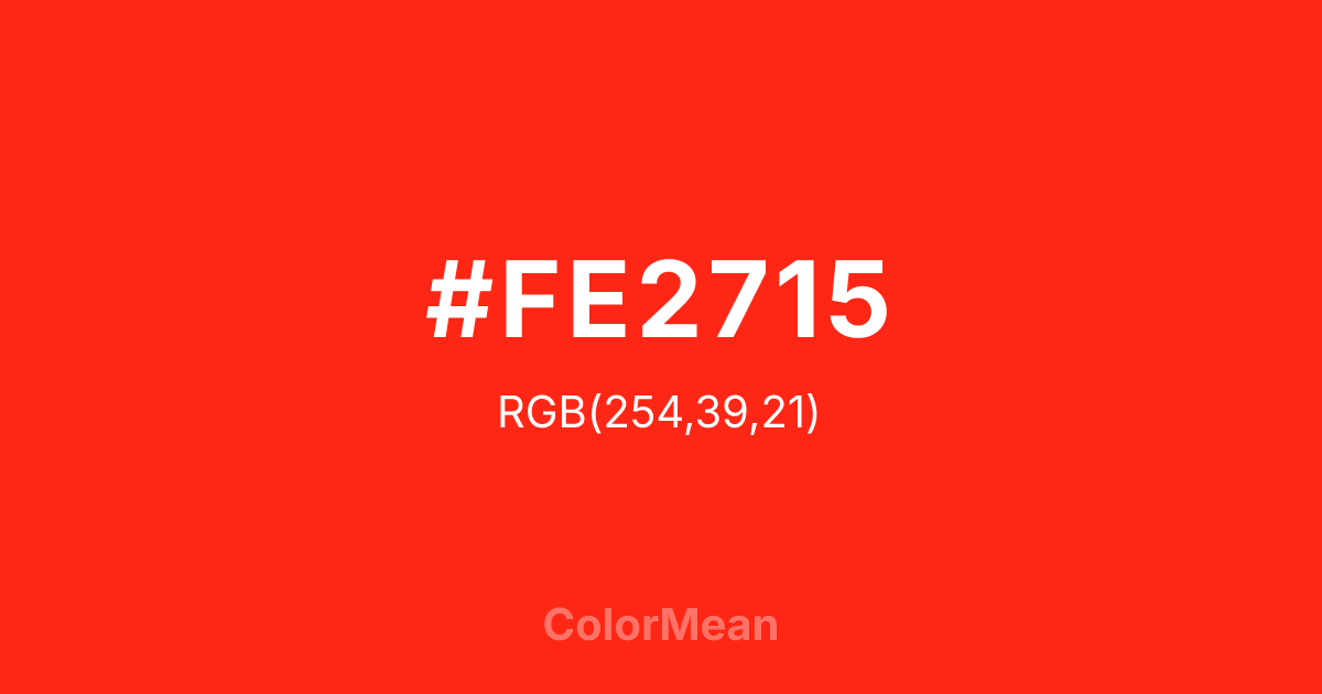 #FE2715 color swatch