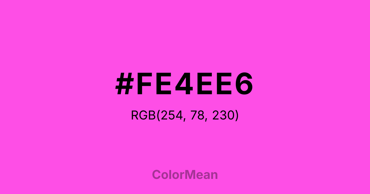 #FE4EE6 color swatch