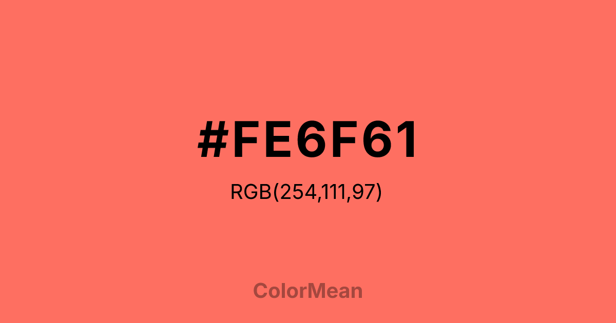 #FE6F61 color swatch