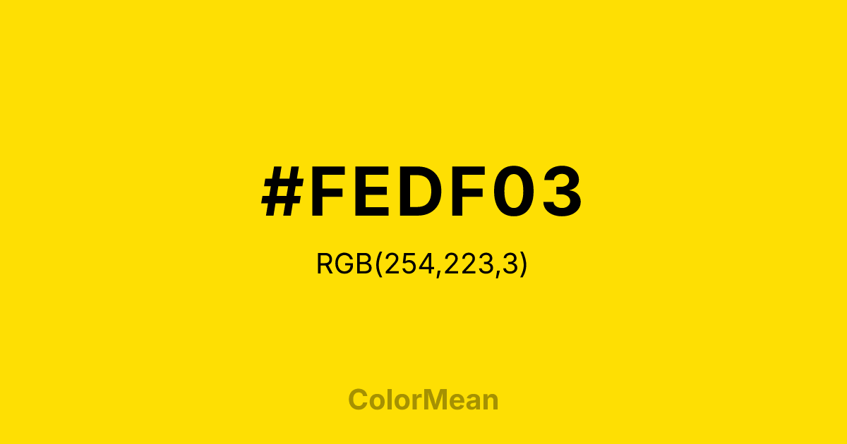 #FEDF03 color swatch
