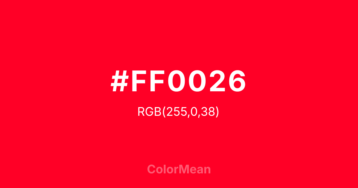 #FF0026 color swatch