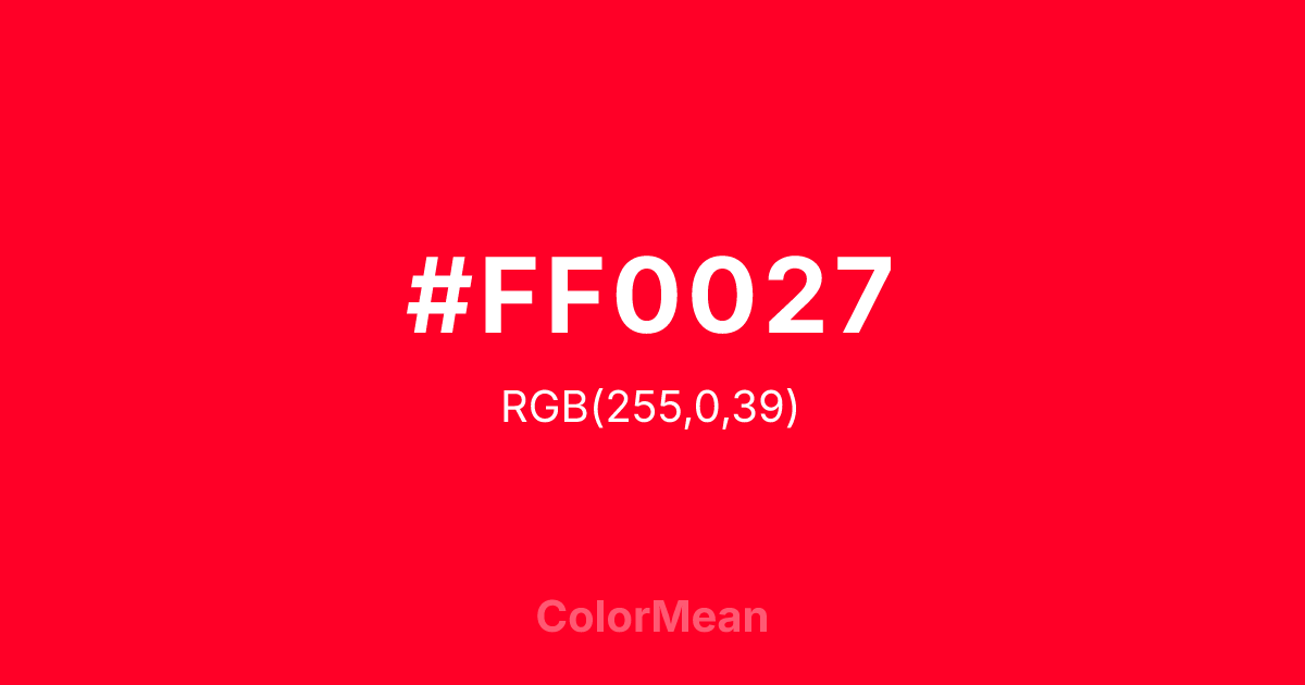 #FF0027 color swatch