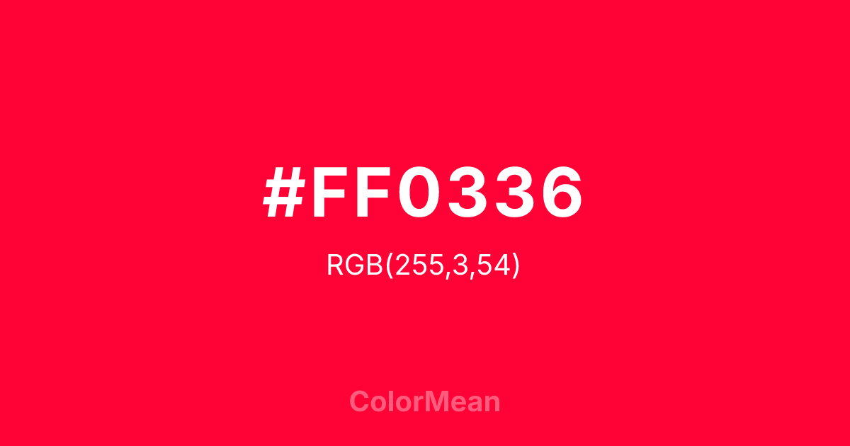 #FF0336 color swatch