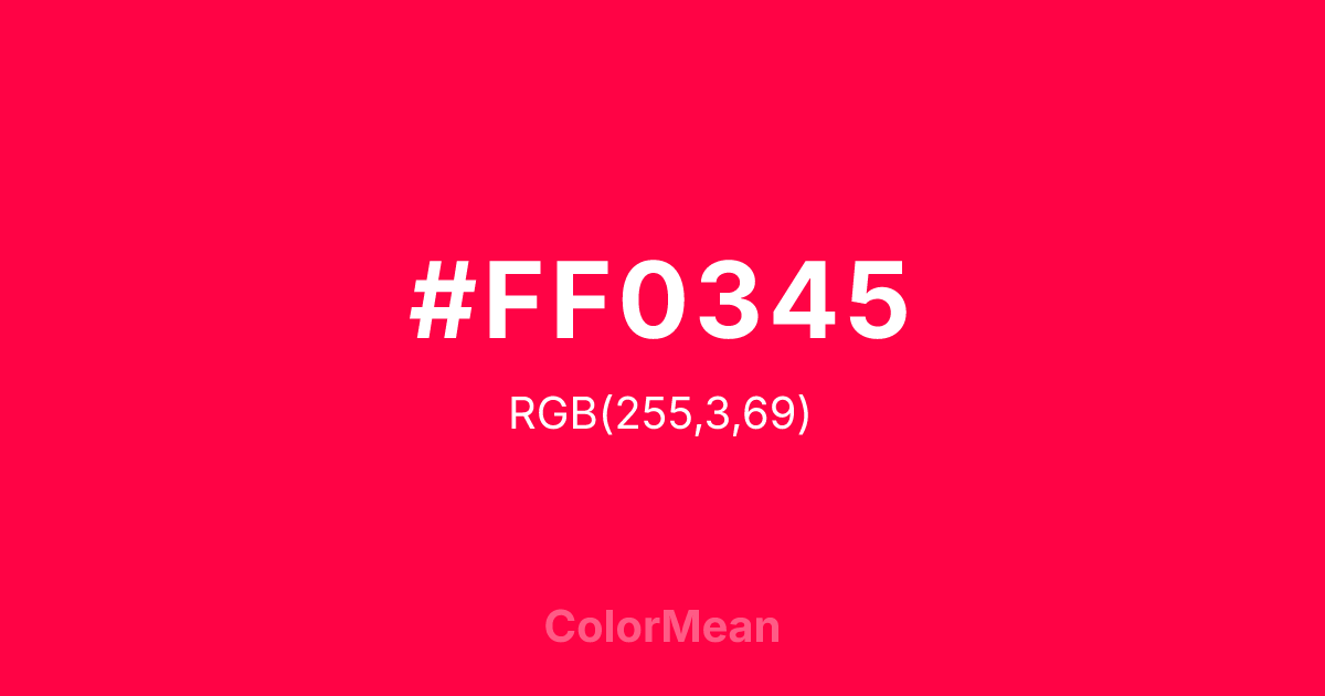 #FF0345 color swatch