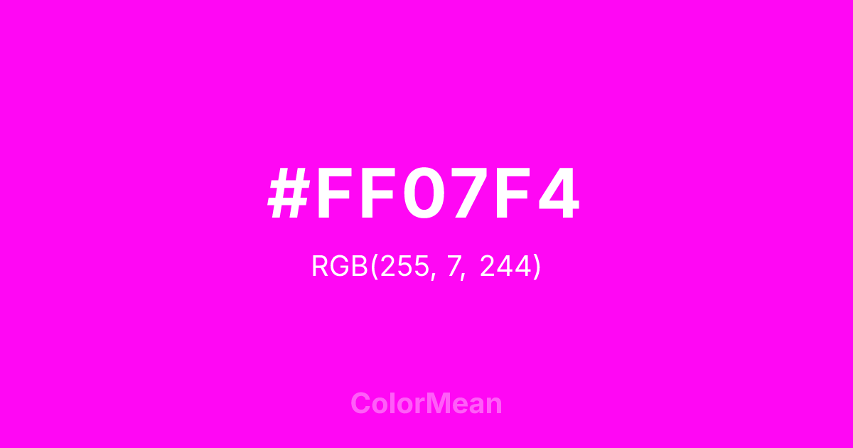 #FF07F4 color swatch