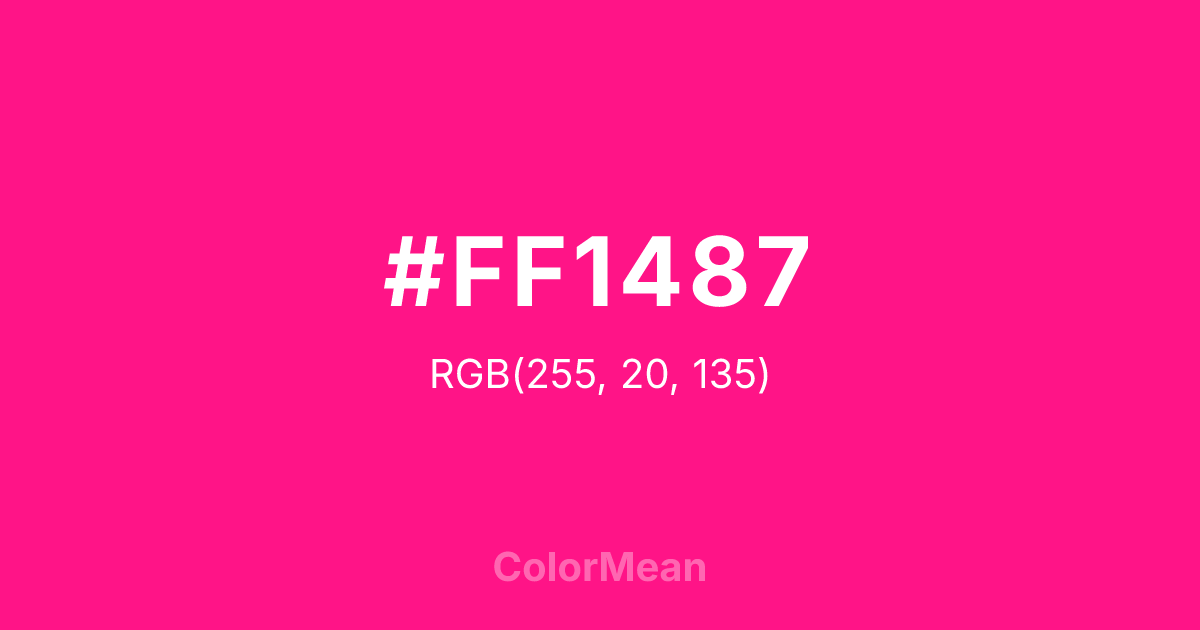 #FF1487 color swatch