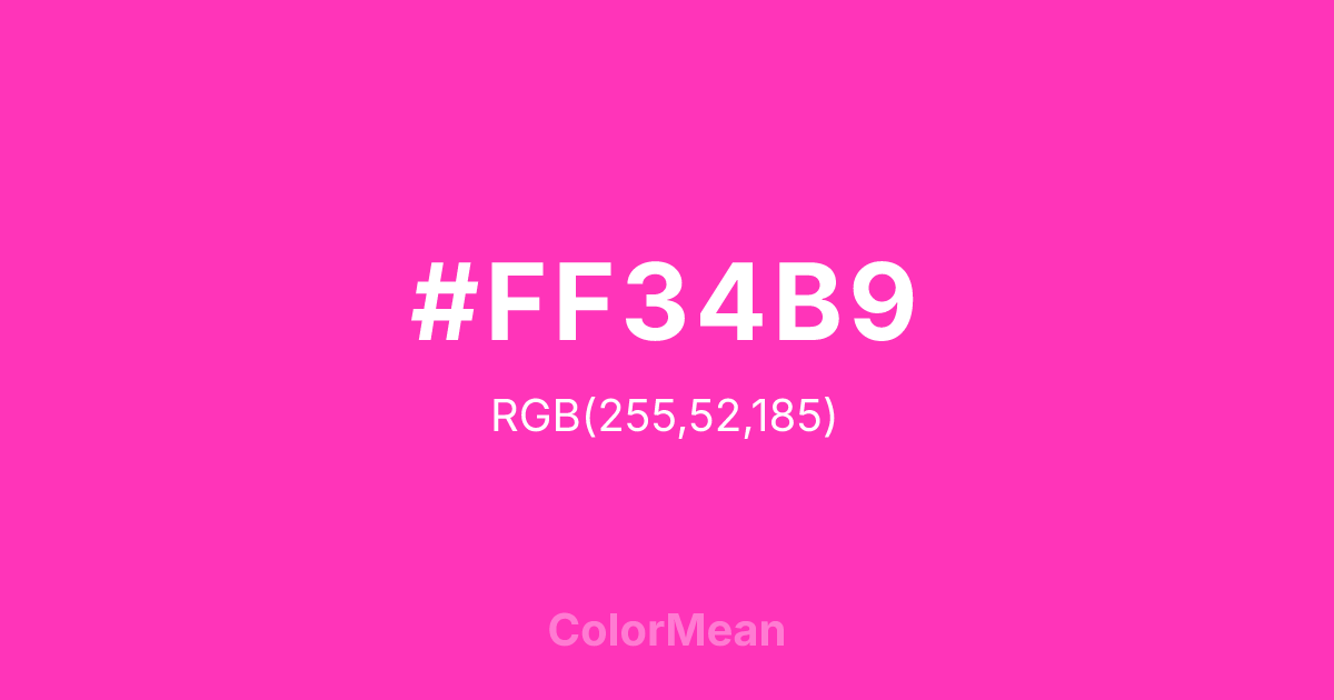 #FF34B9 color swatch