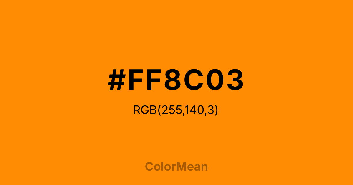#FF8C03 color swatch