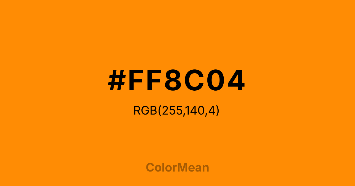 #FF8C04 color swatch