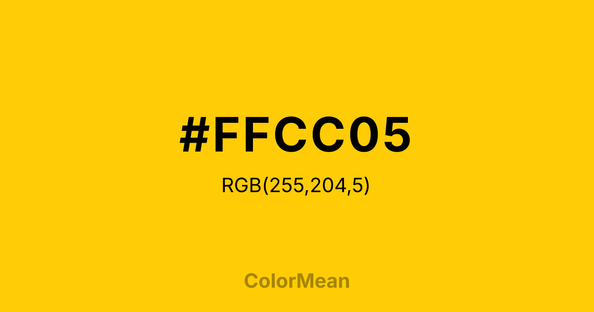 #FFCC05 color swatch