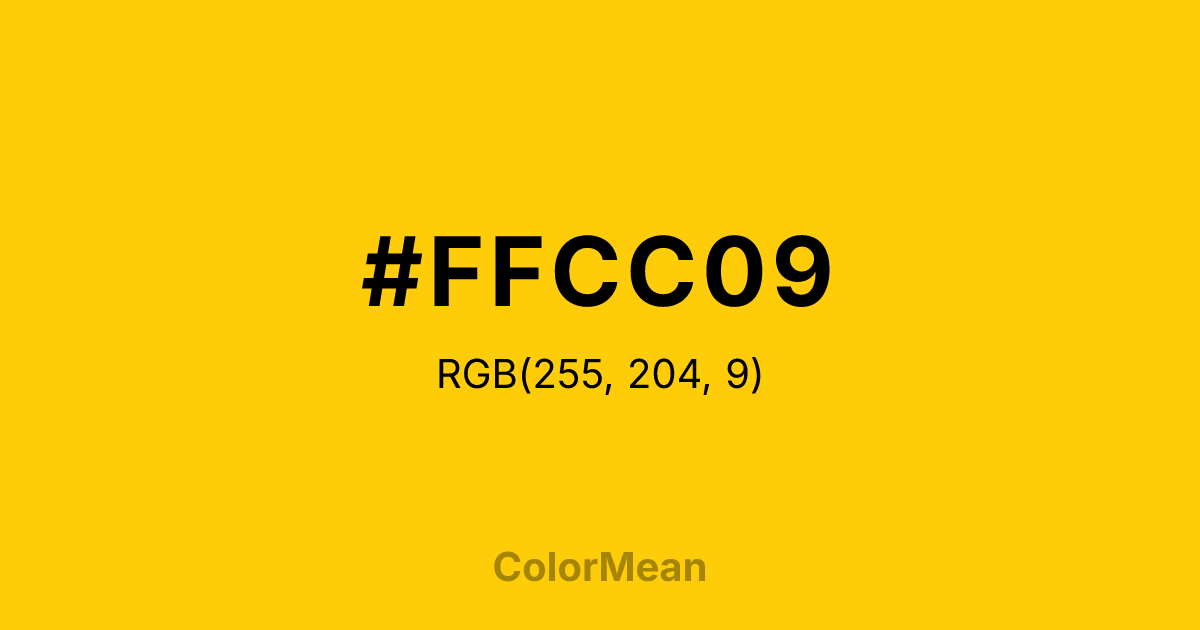 #FFCC09 color swatch