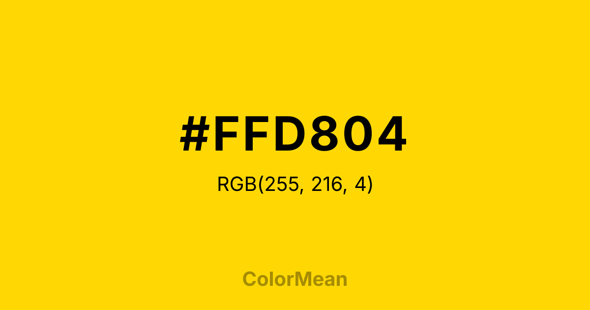 #FFD804 color swatch