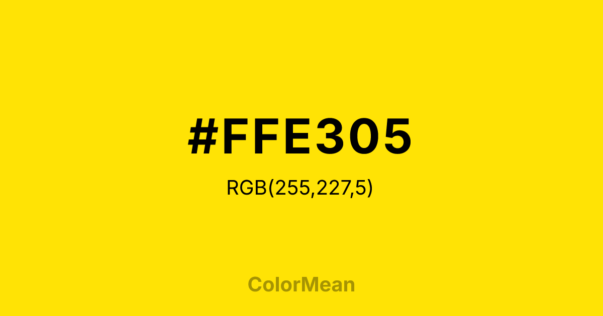 #FFE305 color swatch