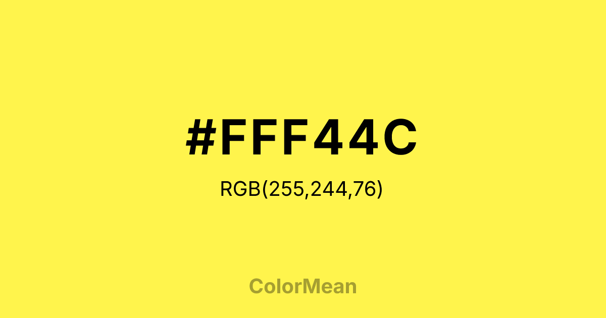 #FFF44C color swatch
