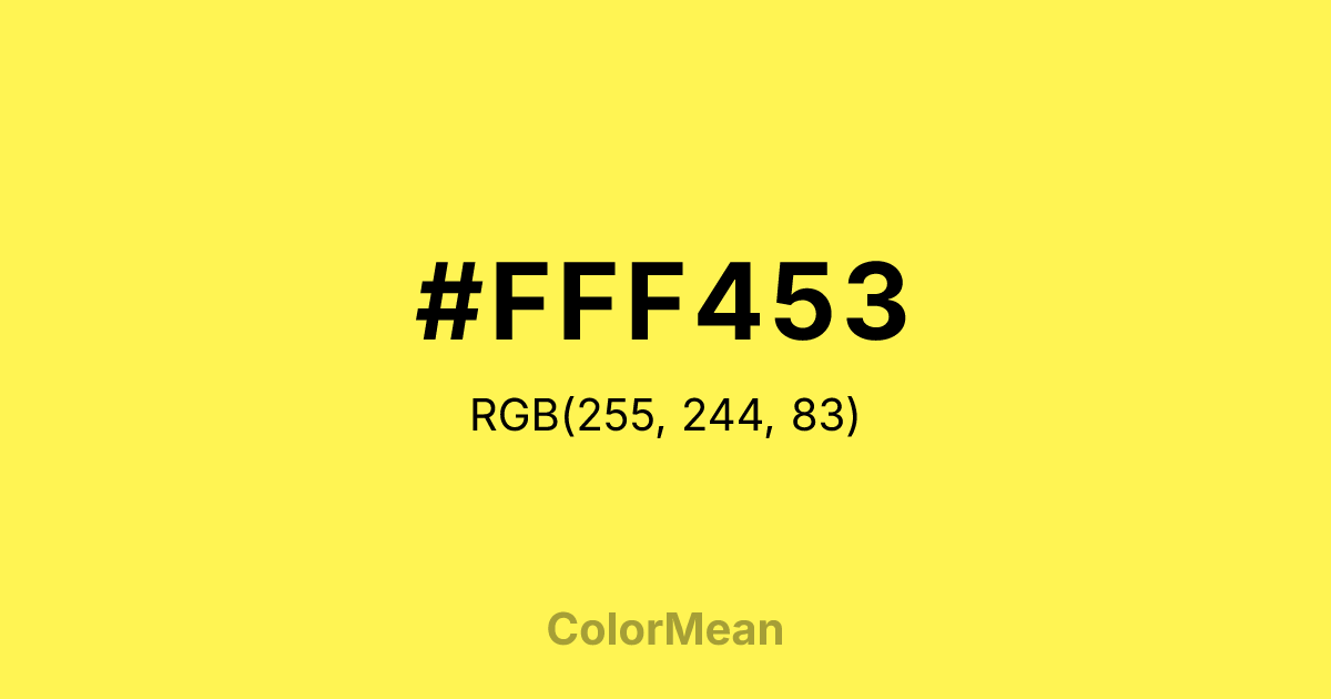 #FFF453 color swatch