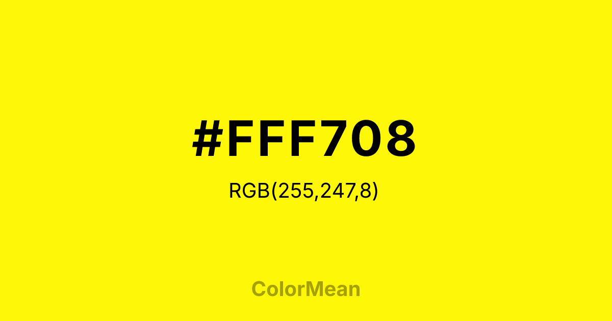 #FFF708 color swatch