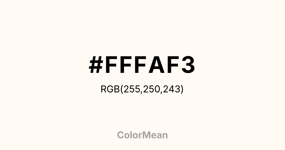 #FFFAF3 color swatch